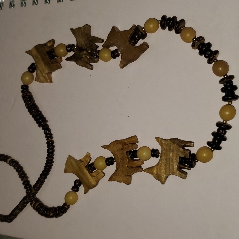 Wooden Puppy Necklace